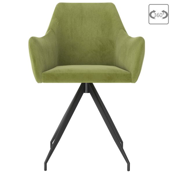 vidaXL Matstolar 2 st ljusgrön sammet