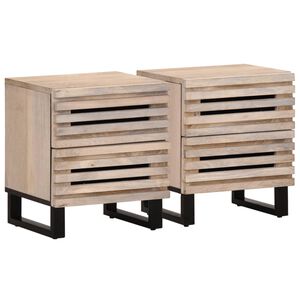 vidaXL S&auml;ngbord 2 st 40x34x46 cm massivt blekt mangotr&auml;