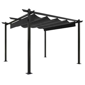 vidaXL Paviljong med inf&auml;llbart tak 3x3 m antracit