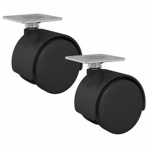 vidaXL Sv&auml;ngbart hjul 2 st Svart 39,5 x 39,5 x 37,8 mm J&auml;rn och PP