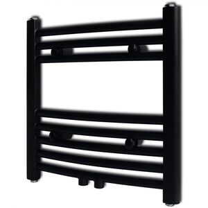 Handdukstork centralv&auml;rme element b&aring;ge 480 x 480 mm svart