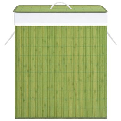 vidaXL Tvättkorg bambu med 1 sektion grön 83 L