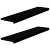 vidaXL Trappstegsmattor 2 pcs brunsvart 110x25x2 cm massiv ek
