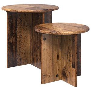 vidaXL Sidobordsset 2 pcs Gammalt tr&auml; Konstruerat tr&auml;