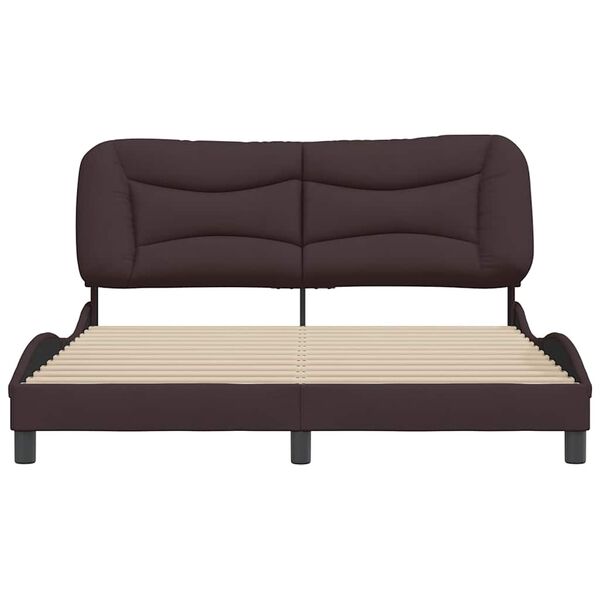 vidaXL Bed Frame without Mattress "Hvar" Dark Brown 160x200 cm Fabric