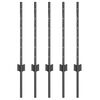 vidaXL Inb&auml;ddad staketpost 5 pcs Gr&aring; 100 cm Pulverlackerat st&aring;l