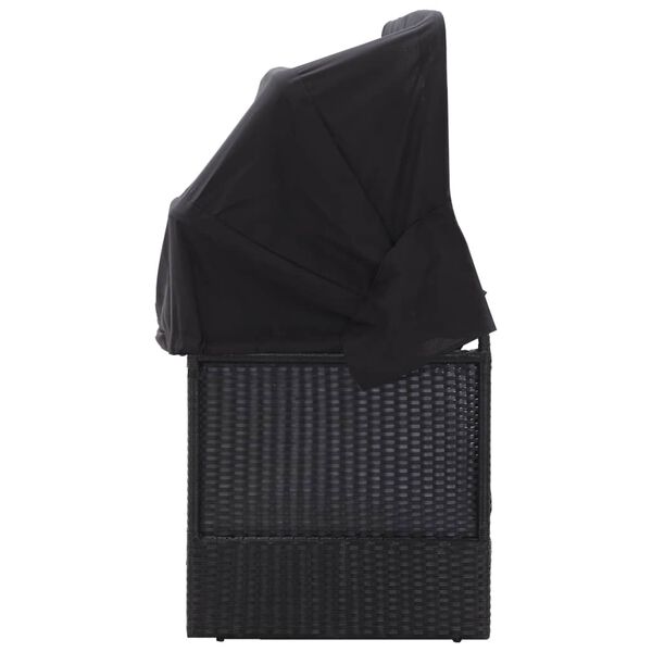 vidaXL Tr&auml;dg&aring;rdssoffa med tak konstrotting svart