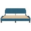 vidaXL Bed Frame with Headboard "Dover" Blue 160x200 cm Velvet