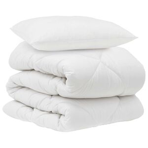 vidaXL Dunt&auml;cke med kudde 2 pcs Vit Mikrofiber