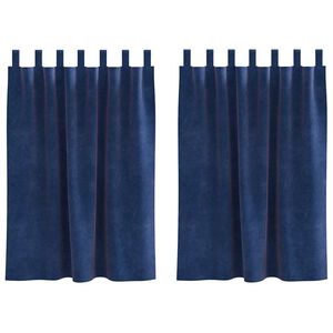 vidaXL Gardiner 2 st M&ouml;rkbl&aring; 140 x 140 cm Sammet