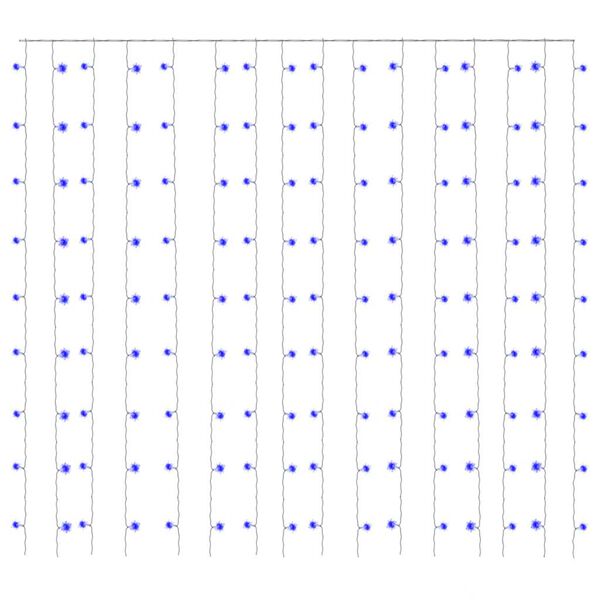 vidaXL Ljusdraperi 3x3 m 300 lysdioder bl&aring; 8 funktioner