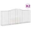 vidaXL Gabion b&aring;gformad 2 st 400x50x160/180 cm galvaniserat j&auml;rn