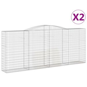 vidaXL Gabion b&aring;gformad 2 st 400x50x160/180 cm galvaniserat j&auml;rn