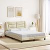 vidaXL Bed Frame without Mattress "Hvar" Cream 120x200 cm Fabric