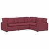 vidaXL Modulsoffa med dynor i tyg vinr&ouml;d