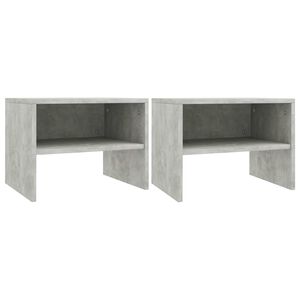 vidaXL S&auml;ngbord 2 st betonggr&aring; 40x30x30 cm konstruerat tr&auml;