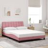 vidaXL Bed with Mattress "Hanko" Pink 140x190 cm Velvet