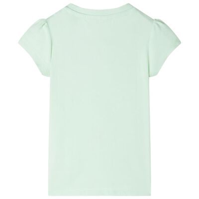 T-shirt med formade ärmar för barn mjuk grön 104