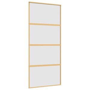 vidaXL Skjutd&ouml;rr guld 90x205 cm frostat ESG-glas och aluminium