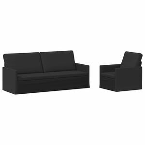 vidaXL Soffset 2 st Svart Tyg