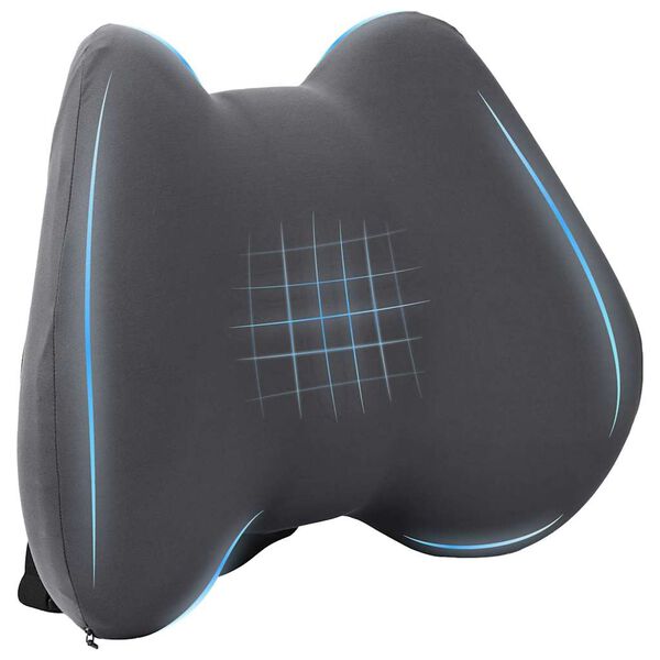 vidaXL Kudde med kudde Justerbar Gr&aring; 42 x 32 x 14 cm Polyester