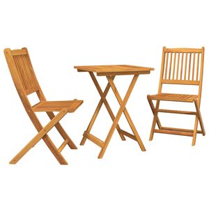 vidaXL Trädgårds Bistro Set 3 pcs Brun massivt akacia