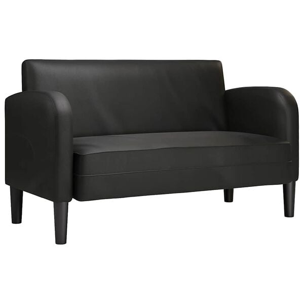 vidaXL Loveseat soffa svart 110 cm konstl&auml;der