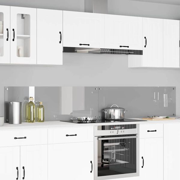 vidaXL K&ouml;kspl&aring;nbak 2 pcs Ljusgr&aring; 120 x 40 cm h&auml;rdat glas