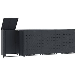 vidaXL Skjul f&ouml;r sopk&auml;rl f&ouml;r 5 platser antracit 345x79x117 cm st&aring;l