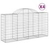 vidaXL Gabioner b&aring;gformade 4 st 200x50x100/120 cm galvaniserat j&auml;rn