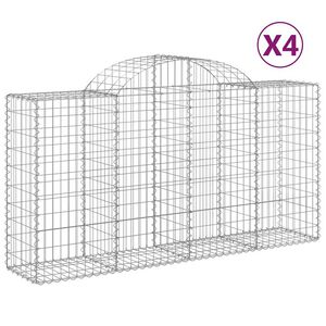 vidaXL Gabioner b&aring;gformade 4 st 200x50x100/120 cm galvaniserat j&auml;rn
