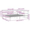 vidaXL S&auml;ng med bokhylla utan madrass vit 200x200cm massiv furu