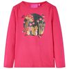 T-shirt med l&aring;nga &auml;rmar f&ouml;r barn stark rosa 128