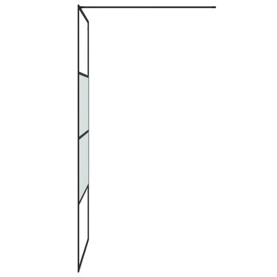 vidaXL Duschvägg svart 100x195 cm halvfrostat ESG-glas