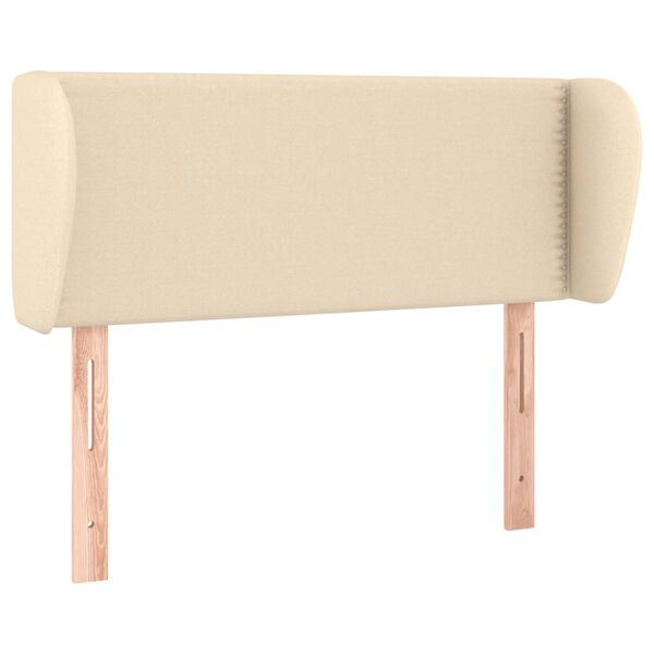 vidaXL S&auml;nggavel med kanter gr&auml;ddvit 83x23x78/88 cm tyg