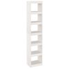 vidaXL Bokhylla/Rumsavdelare vit 40x30x199 cm massiv furu