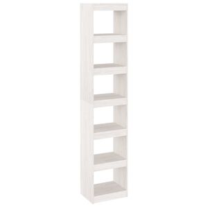 vidaXL Bokhylla/Rumsavdelare vit 40x30x199 cm massiv furu