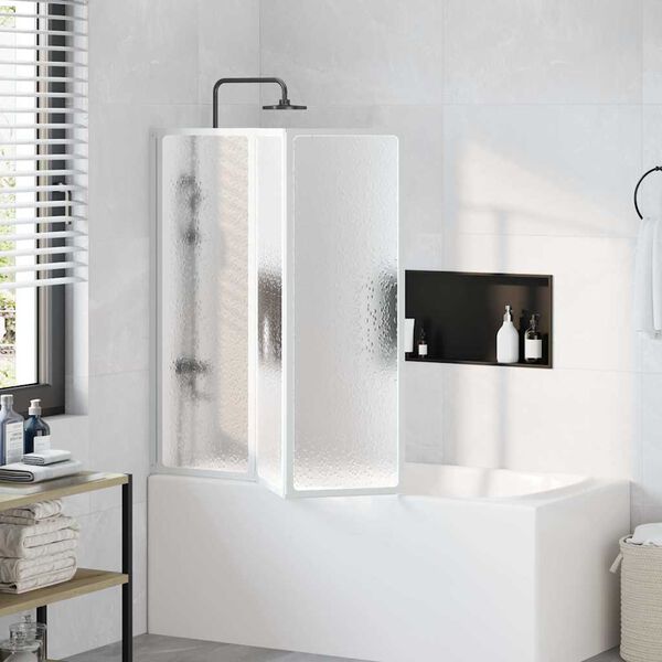 Duschv&auml;gg vikbar Vit 3-paneler 141x132 cm