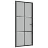 vidaXL Innerd&ouml;rr 93x201,5 cm svart matt glas och aluminium