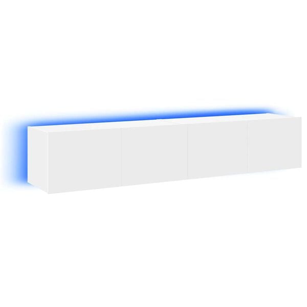 vidaXL V&auml;ggmonterad tv-b&auml;nk LED 2 st vit 80x35x31 cm