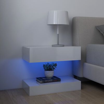 vidaXL TV-bänk med LED-belysning vit högglans 60x35 cm