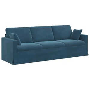 vidaXL Soffa Bl&aring; 228 x 78 x 80 cm Sammet