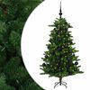 vidaXL Konstgjord julgran med kulor 120 cm 150 LED-lampor Varmvit