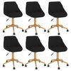 vidaXL Snurrbara matstolar 6 st svart sammet