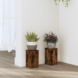 vidaXL V&auml;xtst&auml;ll 2 st r&ouml;kf&auml;rgad ek 10x10x18 cm konstruerat tr&auml;