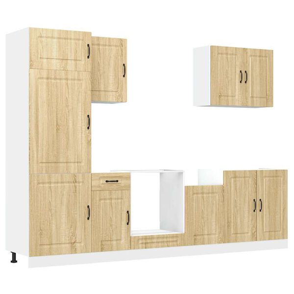 vidaXL K&ouml;kssk&aring;psset Kalmar 7 delar sonoma-ek konstruerat tr&auml;