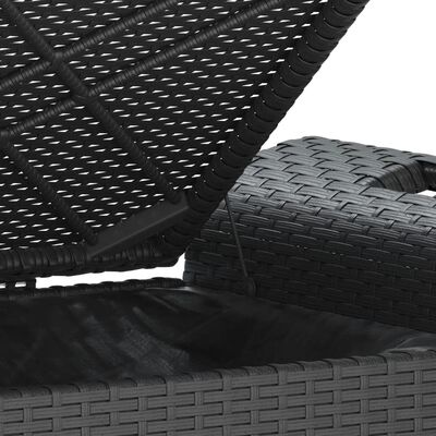 vidaXL Trädgårdsbänk med dyna svart 116x46x57 cm konstrotting