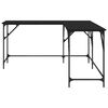 vidaXL Skrivbord svart 149x149x75 cm konstruerat trä
