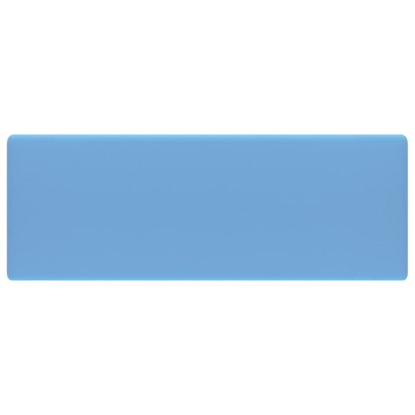 vidaXL Fyrkantigt handfat br&auml;ddavlopp matt ljusbl&aring; 41x41 cm keramik