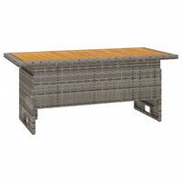 vidaXL Trädgårdsbord grå 100x50x43/63 cm akaciaträ & konstrotting